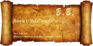 Berki Böngér névjegykártya